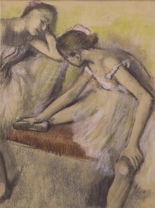 Dancers in Repose, c.1898 (pastel e carvão vegetal sobre papel de trama fina totalmente preso a uma fina folha de suporte) de Edgar Degas