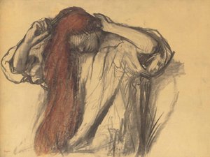 Mulher a arranjar o cabelo de Edgar Degas