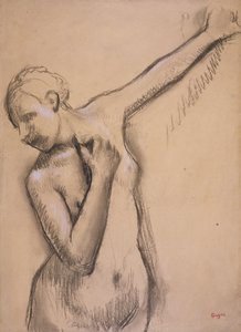 Half Length Nude Girl, c.1895 (carvão aumentado com branco sobre papel vegetal)