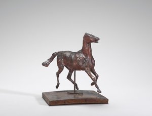 Cavalo trotando, os pés não tocando o chão, década de 1870. de Edgar Degas