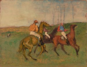 Jóqueis e cavalos de corrida de Edgar Degas