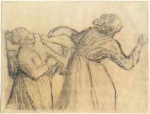 Lavadeira carregando roupa de cama de Edgar Degas