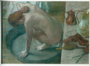 A banheira (Mulher no seu banho) (óleo sobre tela) de Edgar Degas