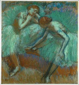 Os Grandes Dançarinos Verdes (pastel sobre papel) de Edgar Degas