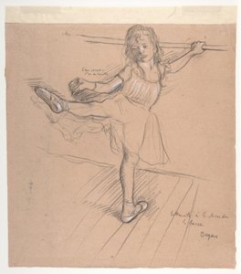 Menina a praticar no bar de Edgar Degas