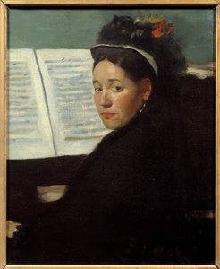 Mademoiselle Dihau (1843-1935) pianista dos concertos Column, ao piano Pintura de Edgar Degas (1834-1917) 1869 Sun. 0,45x0,32 m Paris, musee d