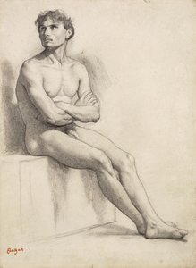 Homem sentado, Estudo nu, 1858