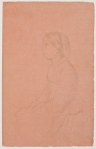 Marguerite de Gas, 185354 (lápis de grafite em papel de coral) de Edgar Degas