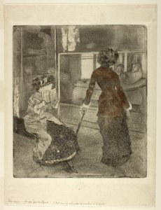 Mary Cassatt no Louvre: Galeria Etrusca, 1879-80 de Edgar Degas