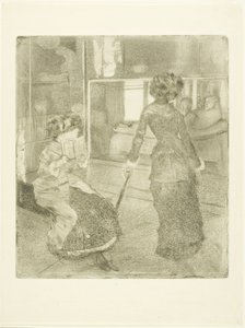 Mary Cassatt no Louvre: Galeria Etrusca, 1879 -80 de Edgar Degas
