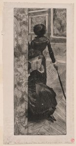 Mary Cassatt na Galeria de Pinturas do Louvre de Edgar Degas