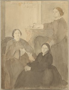Mme. Michel Musson e as suas filhas, Estelle e Désirée de Edgar Degas