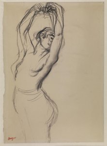 Dançarina nua com os braços levantados de Edgar Degas