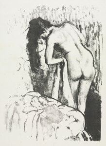 Mulher nua em pé, se secando de Edgar Degas