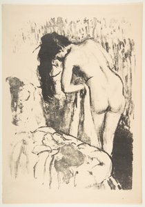 Mulher nua em pé, secando-se, 1891-92.