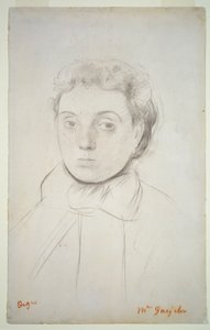 Retrato de Joséphine Gaujelin, antes de 1867 (giz sobre papel) de Edgar Degas