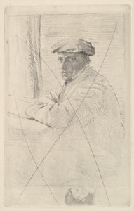 Retrato do gravador Joseph Tourny, 1857 (gravura cancelada) de Edgar Degas