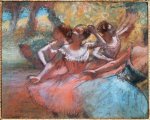 Quatro bailarinas (pastel sobre papel) de Edgar Degas
