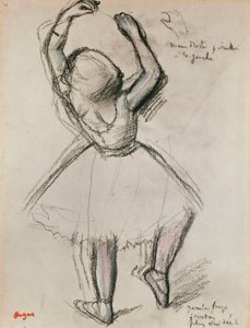 Vista traseira de um dançarino de Edgar Degas