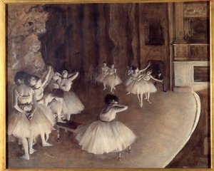Repetição de um balé no palco Pintura de Edgar Degas (1834-1917). 1874. Dim. 0,65x0,81 m. Paris, Musee d