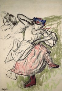 Dançarinos Russos, c.1899 (carvão e pastel sobre papel vegetal) de Edgar Degas