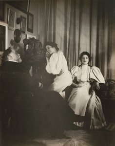 [Auto-retrato com Christine e Yvonne Lerolle], provavelmente 1895-96. de Edgar Degas