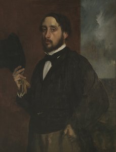 Auto-retrato com chapéu levantado, ca 1863 de Edgar Degas
