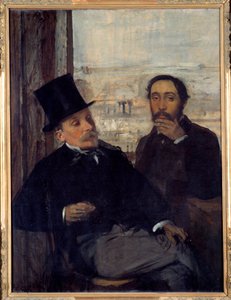 Auto-retrato com o pintor Evariste de Valernes (1816-1896) Edgar Degas representava-se à direita. Pintura de Edgar Degas (1834-1917) 1865 Sol. 1,16x0,89 m Paris, musee d