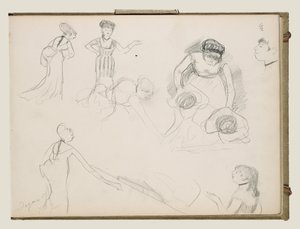 Esboços de cantores de café de Edgar Degas