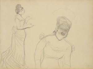 Esboços de um cantor de café de Edgar Degas
