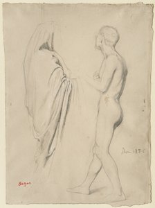 Estudo para "Dante e Virgílio", c.1856-57 de Edgar Degas