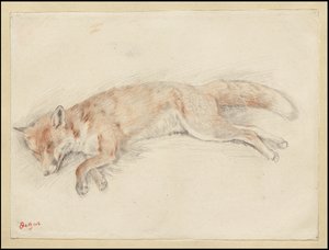Estudo para "Raposa morta na floresta", c.1861-64 de Edgar Degas