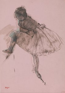 Estudo de um Bailarino reto, Dois Estudos de Bailarinos verso, ca. 1873. de Edgar Degas