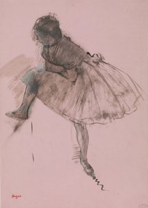 Estudo de um bailarino reto, Two Studies of Dancers verso, ca. 1873 de Edgar Degas