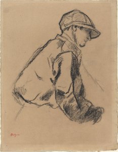 Estudo de um jóquei, c.1884 de Edgar Degas