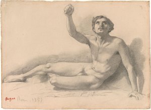Estudo de um nu masculino de Edgar Degas
