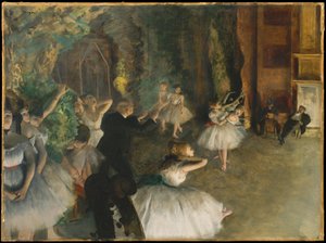 O ensaio de ballet em palco