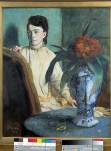 A Mulher tem a Pintura Potiche de Edgar Degas (1834-1917) de Edgar Degas