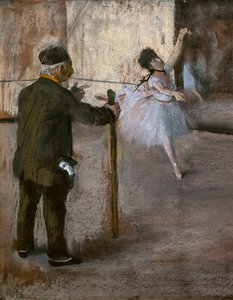 O lecão de dança (detalhe). Por volta de 1876. Pastel sobre colas de papel sobre cartão. de Edgar Degas