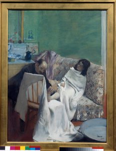 A pedicura Um médico examina os pés de uma jovem mulher. Pintura de Edgar Degas (1834-1917). 1873. Dim 0,61 x 0,46 m. Paris, Musee d