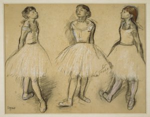 Três estudos de um bailarino na quarta posição de Edgar Degas