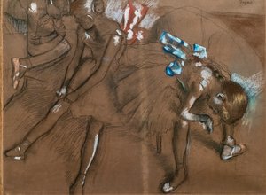 Três dançarinos. Por volta de 1880. Carvão vegetal e pastel sobre papel. de Edgar Degas