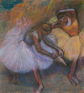 Duas bailarinas, c.1898 (pastel sobre papel) de Edgar Degas