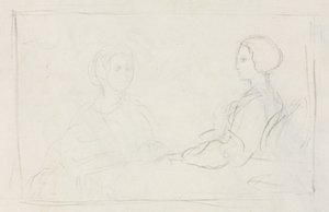 Verso de Duas Mulheres Sentadas, 1856-1860. de Edgar Degas