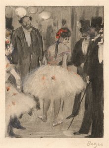 Virginie sendo admirada enquanto o marquês Cavalcanti observa, c. 18761877. de Edgar Degas
