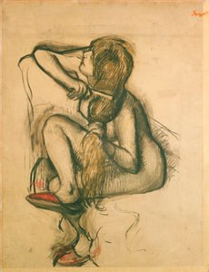 Mulher penteando o cabelo de Edgar Degas