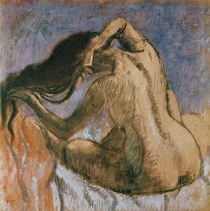 Mulher penteando o cabelo, 1905-10 (pastel sobre papel)