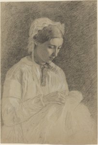 Mulher bordando de Edgar Degas