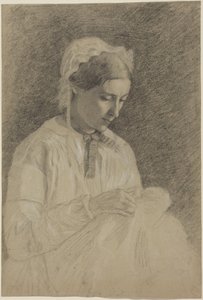 Mulher a bordar de Edgar Degas