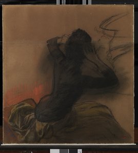 Mulher, ajustar, dela, cabelo, c.1884 de Edgar Degas